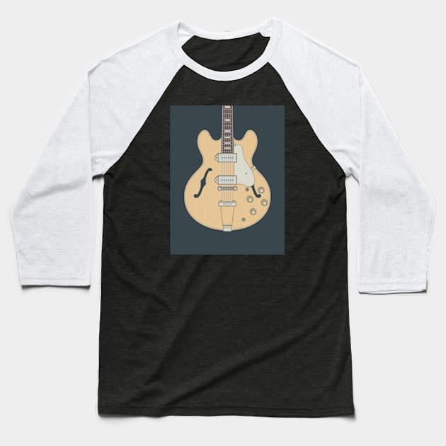 Natural Kasino Guitar Baseball T-Shirt by milhad